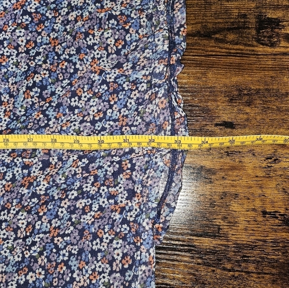 Michael Kors Blue Coral Floral Long Women's Skirt Lined Medium - Picture 6 of 9